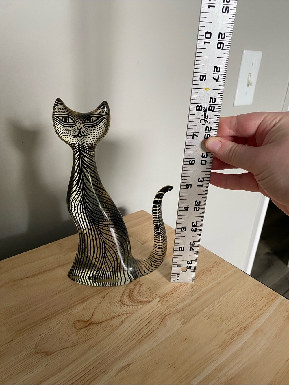 Vintage Abraham Palatnik 8" Lucite Cat Figurine Statue New Condition - Picture 3 of 5